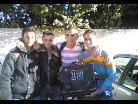 yassire with his bag ;othman; mizou and me
